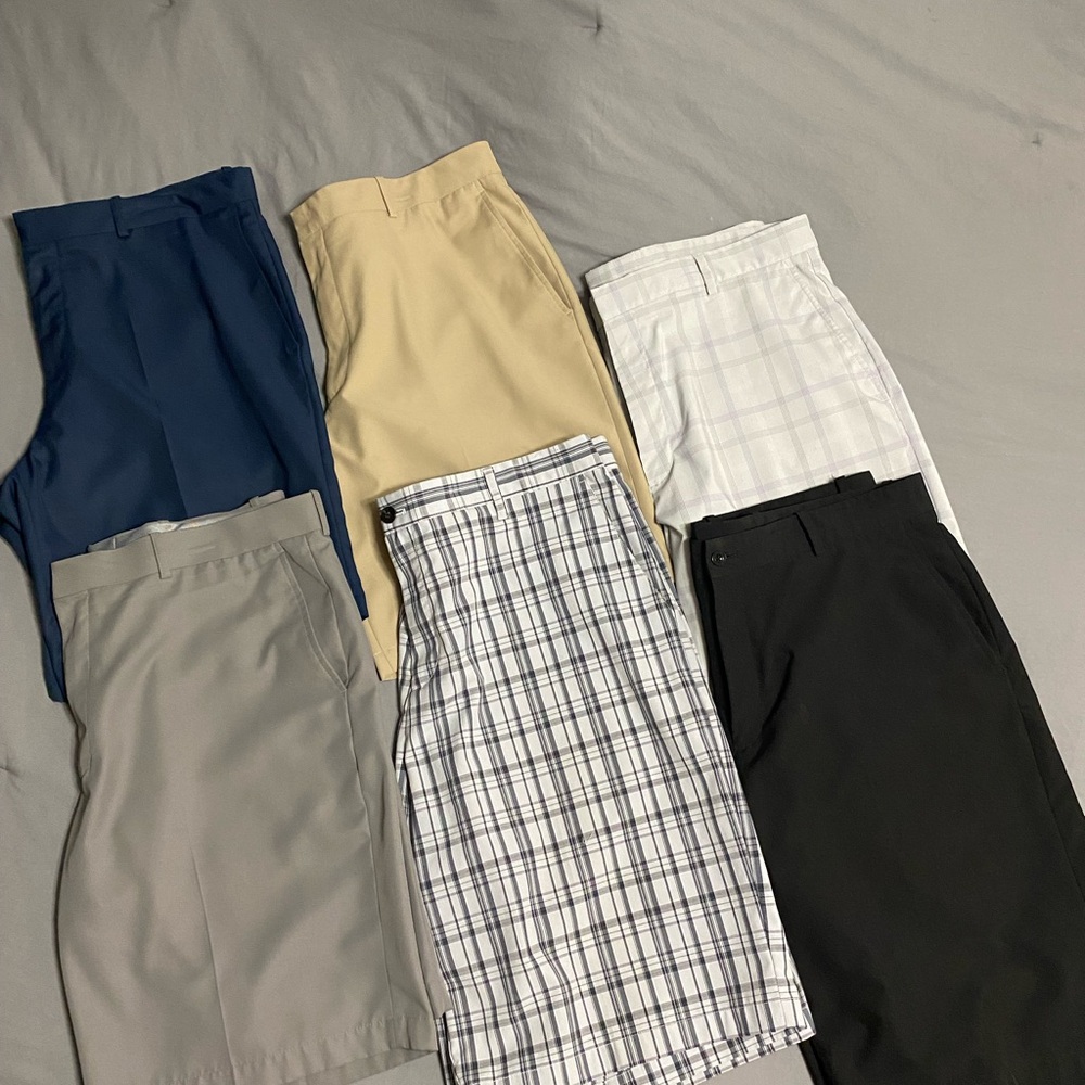 Set of Six golf shorts in Walter Haggan, Slazenger and Adidas